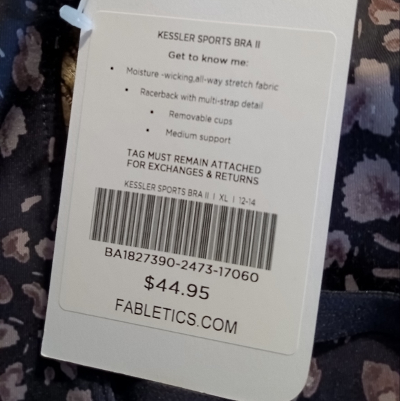 🆕Fabletics | Kessler Sports Bra II Medium Impact in Shadow Sauvage Size XL - Picture 2 of 9